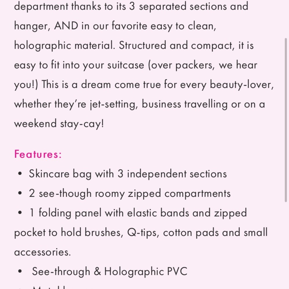 HUDA WISHFUL TRAVEL COSMETICS BAG - Picture 4 of 6